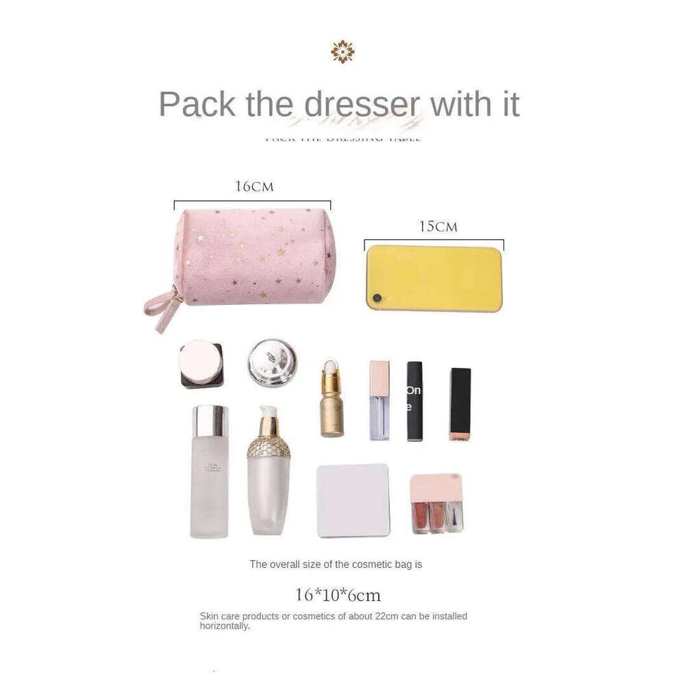 Velvet Makeup Organizer Soft Girl Lipstick Storage Women Toiletry Beauty Make Up Case Pouch Portable Cosmetic Bag XJ260310