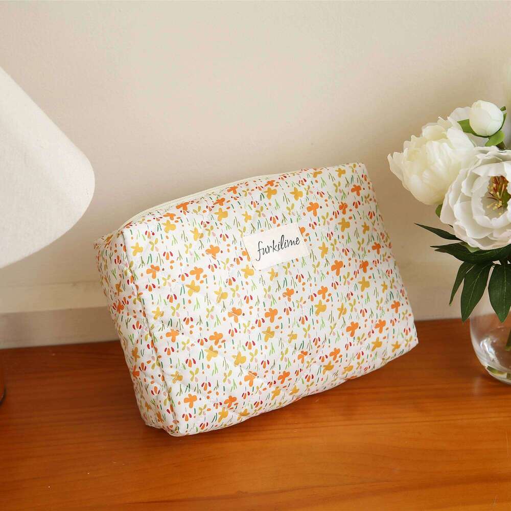 French Style Floral Art Fresh Stitching Cosmetic Bag For Makeup Skincare Travel Daily Storage Summer With Multi-Purpose Flowers XJ260310