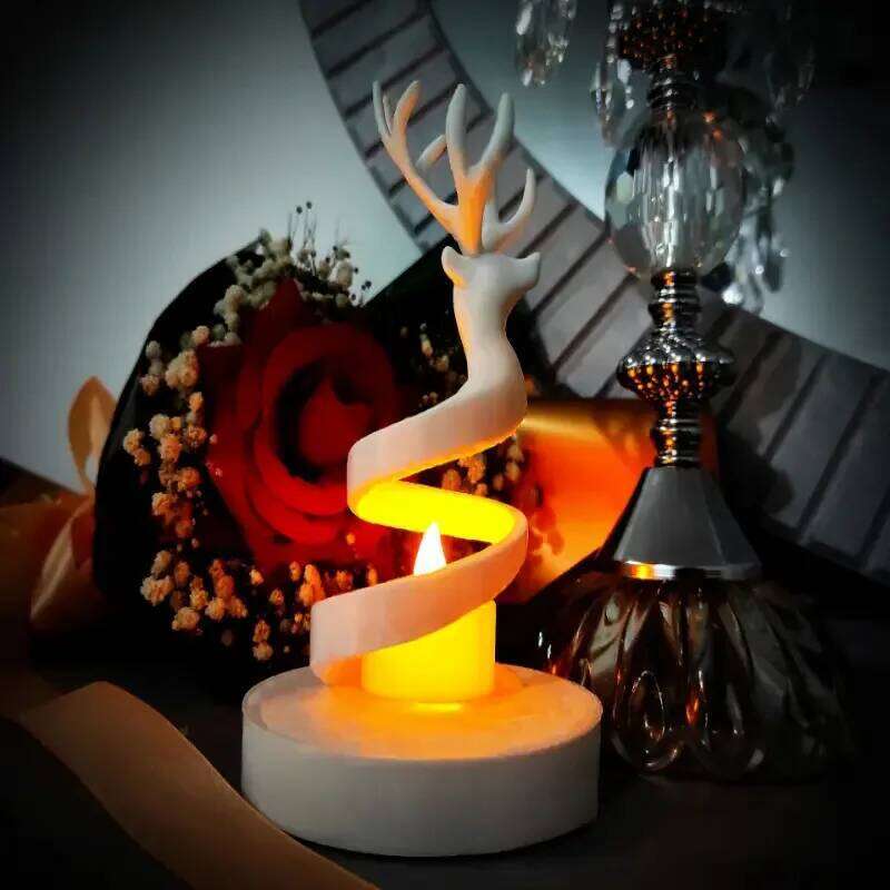 Charming Spiral Elegant Reindeer Decoration - Can Be Used as a Small Candlestick & Jewelry Organizer H260310