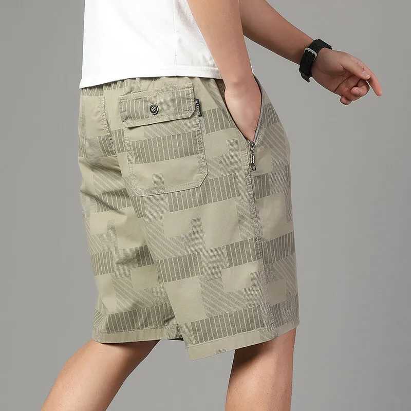 Big Size Mens Casual Shorts Summer Light Weight Shorts Outdoor Sports Cool Breathable Beach Relaxed Fit Cotton Cargo Shorts N260310