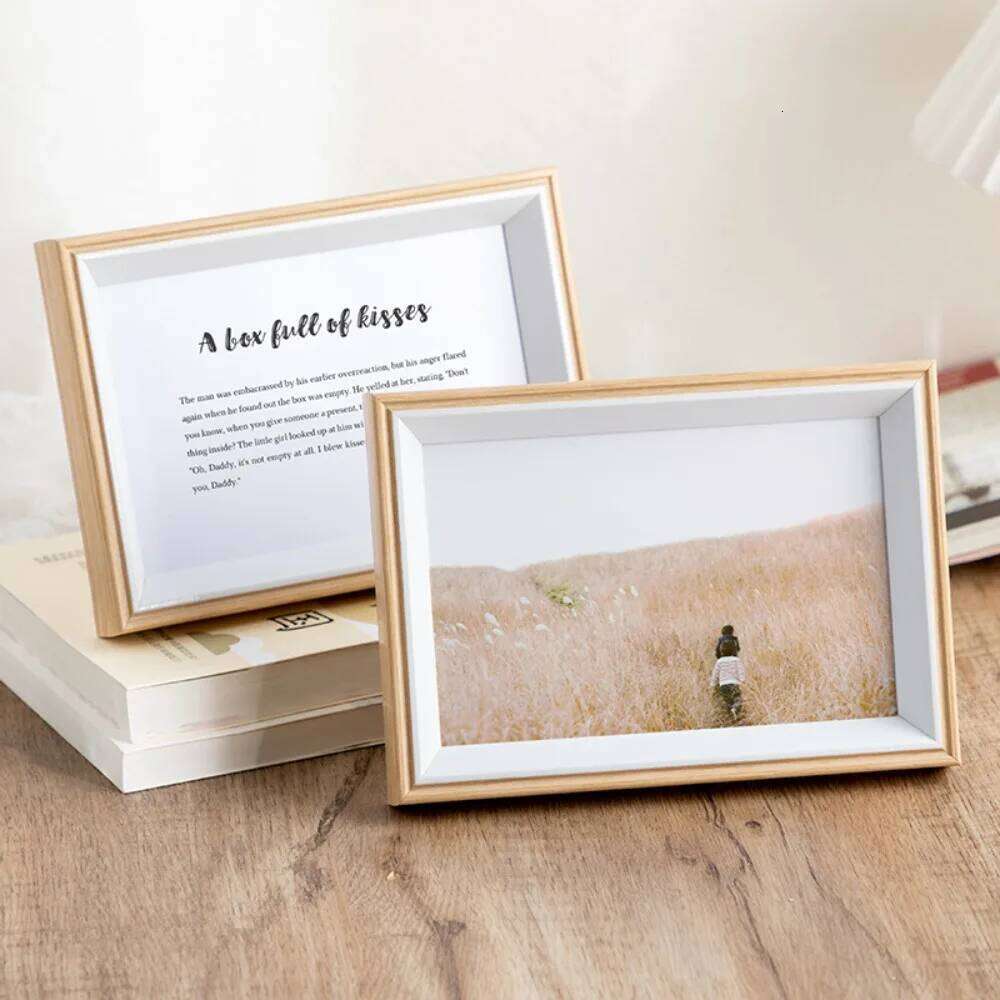 5/6/7/8/10 inch Wooden Wall Hanging Wood Picture Frame Stand For Pictures Photo Commemorative Home Decor H260310 - view 4