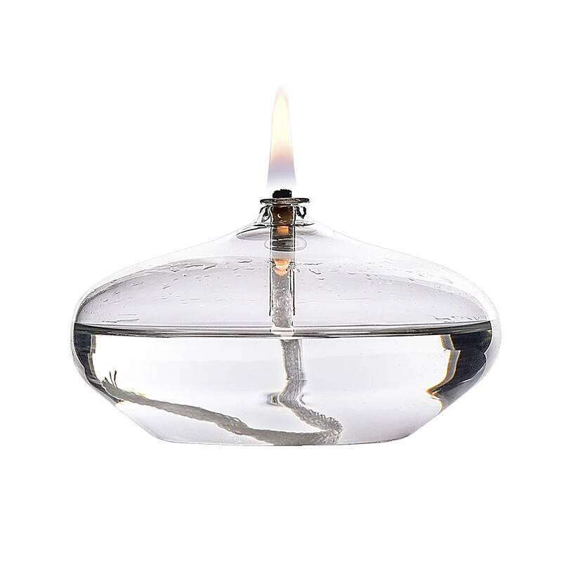 Oil Set Glass Lamp with Desktop Emergency Light for Indoor Use Rustic Farmhouse Decoration Transparent H260310
