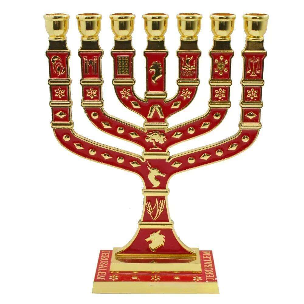 extra large candlestick Judio holder, Jewish 7 arms Menorah,The Emblem of Judaism and Israel Candle Stand H260310
