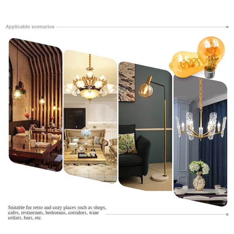 1-10pcs E27 E14 LED Bulb AC 220V Vintage Spiral LED Filament Light Bulb C35 A60 T45 ST64 T185 T225 G45 G80 G95 4W Edison Lamp H260310