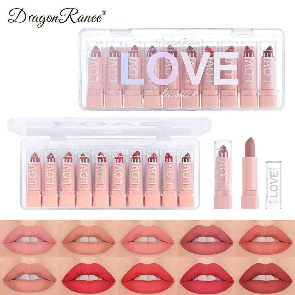 Mini Matte Lipstick Gift Set 10 Colors Saturated Velvet Finish Long Wear Lip Makeup For All Day Moisturizing Z260310