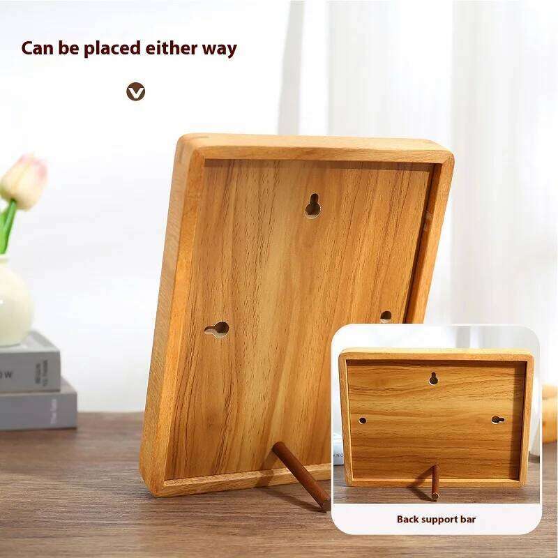 Solid Wood Photo Frame Mortise Tenon Joint Design, Walnut and Teak Round Corner Picture Frame, Perfect Couple Gift H260310 - view 4
