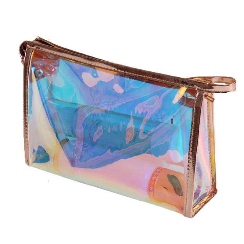 Colorful Holographic Women Cosmetic Bag TPU Clear Makeup Beauty Organizer Pouch XJ260310