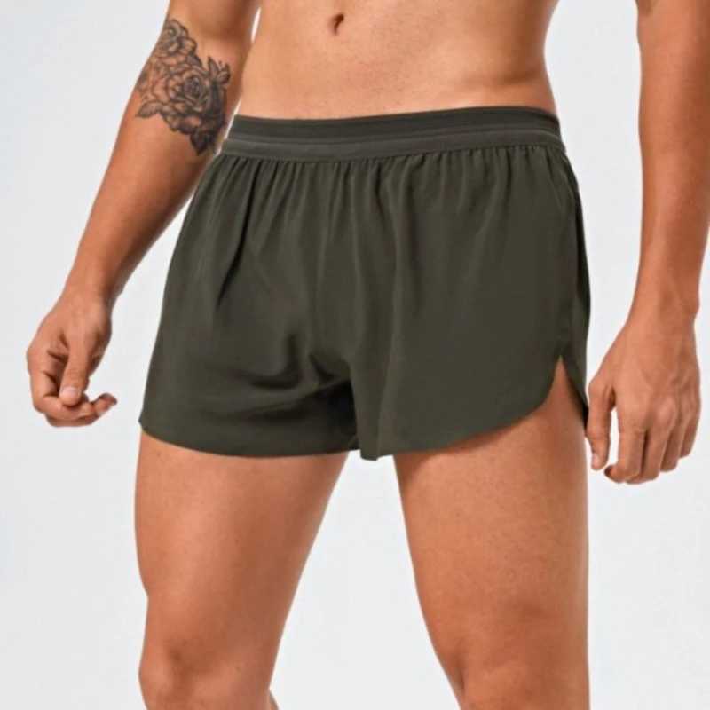 Men Marathon Racing Gym Sports Shorts Anti-escaping Lining Quick Dry Workout Training Fitness Jogging Short Arrow Pants N260310