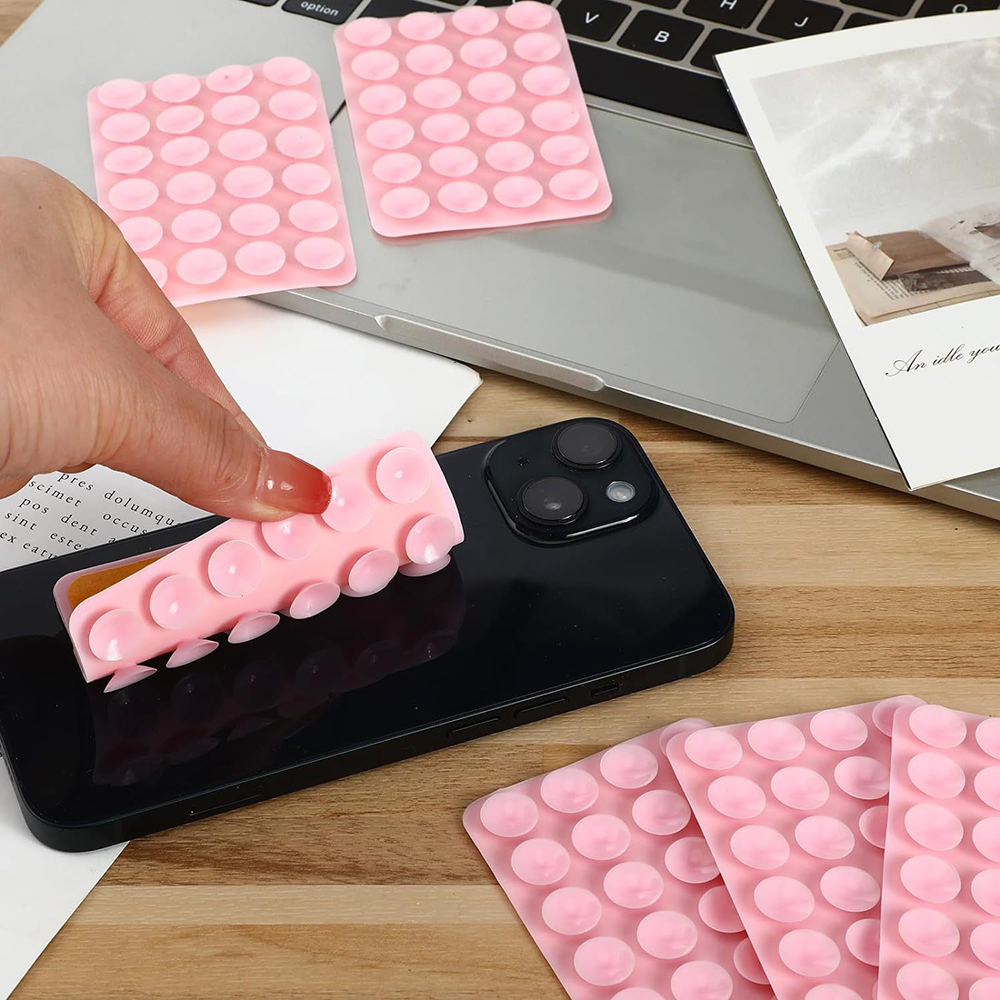 Silicone Suction Pad Back Sticker Suction Cup Phone Holder Silicone Cup Mat Smartphone Wall Stand Fixed for Glass Ceramic Tiles Phone Suction Cup