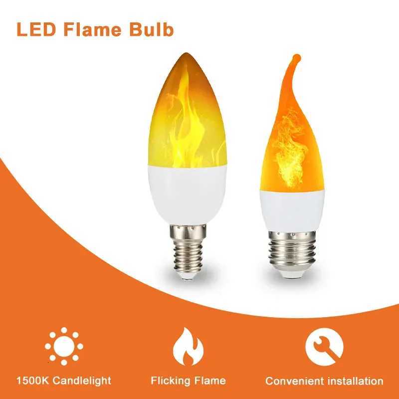 E14 LED Flame Light Bulbs 4 Modes Party LED Flame Effect Light Simulation Fire Lights Bulb Garden Decor Flickering Lamp H260310