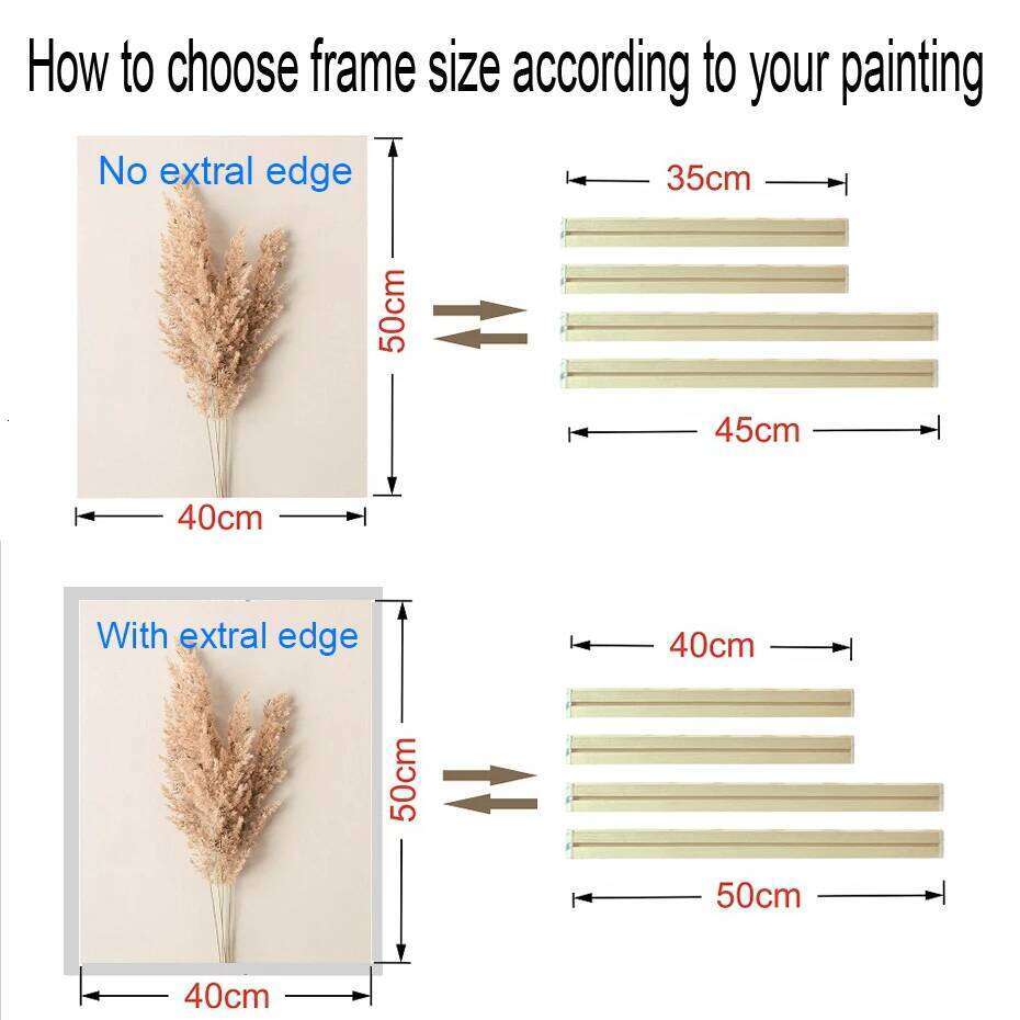 Various Sizes Natural Wooden Photo Oil Diamond Painting Frames Canvas Wood Wall Frame H260310 - view 5