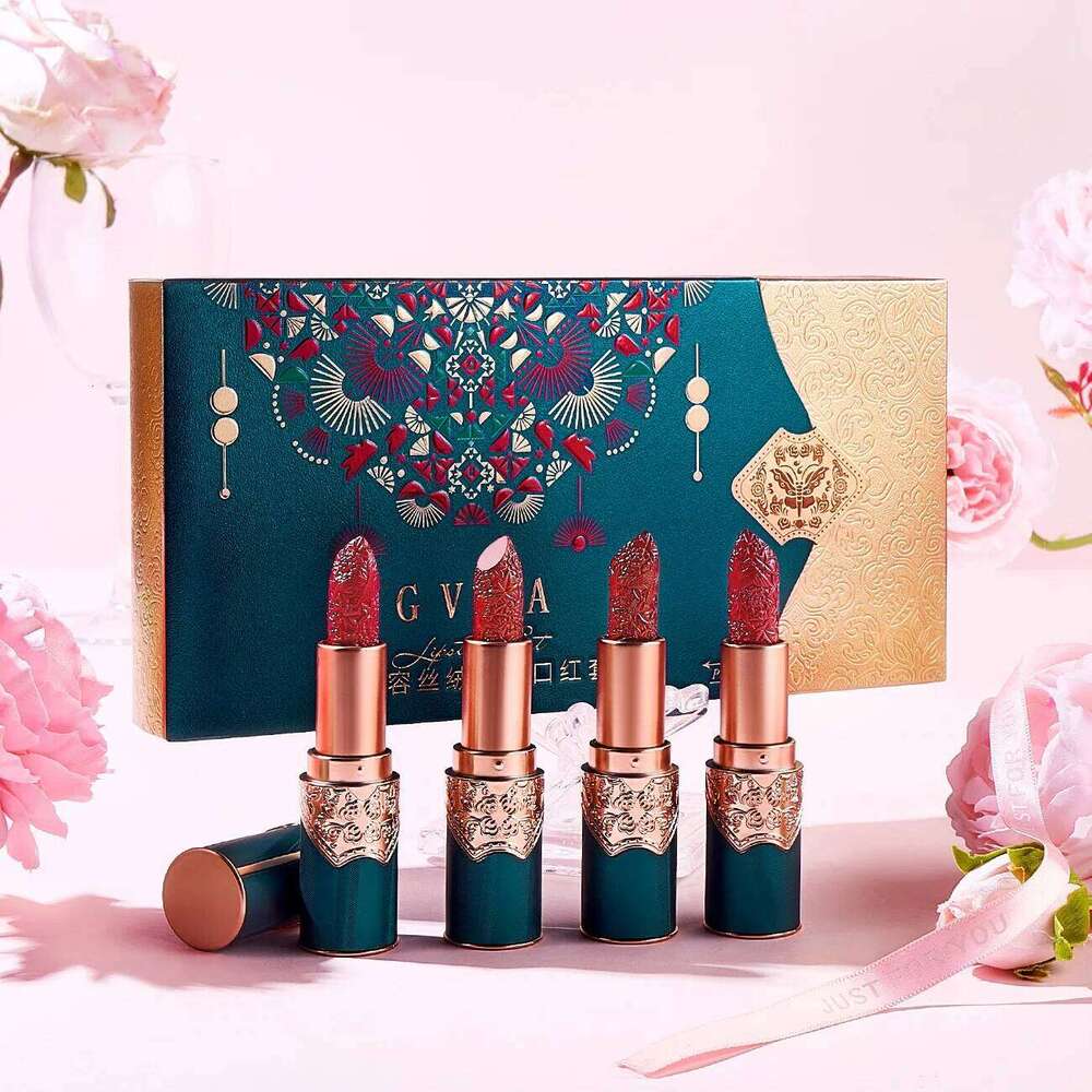 Makeup Lipstick set carved Nude Li pstick Matte Velvet Long Lasting easy to color non-stick cup lip glaze Z260310