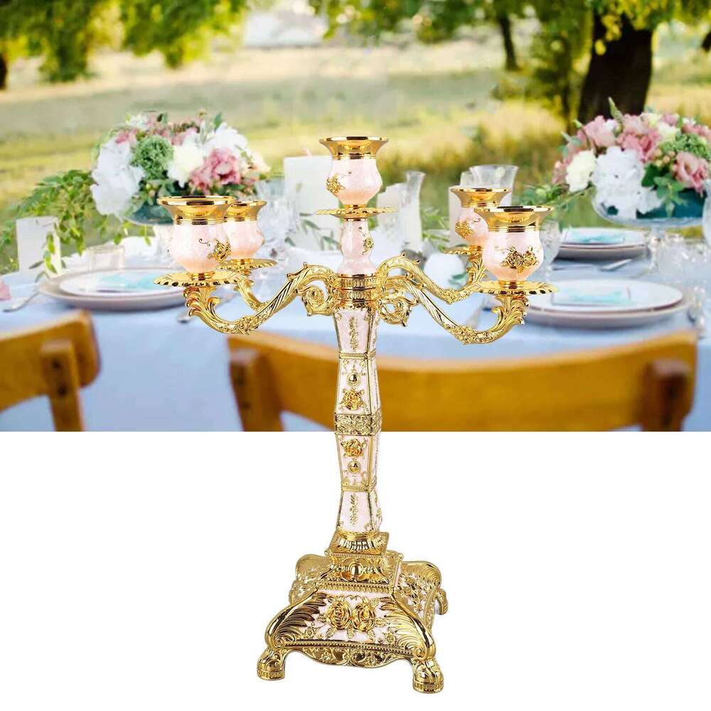 Metal Arms Candelabra European Style Retro Candlestick Romantic Candle Holder Decoration For Wedding Dinner Party H260310