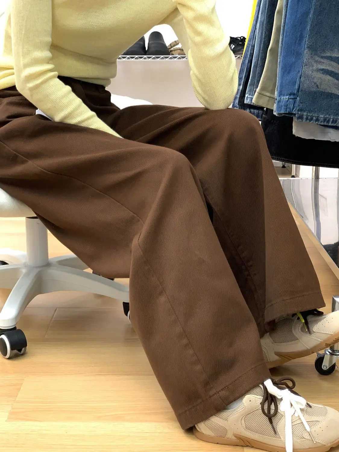 Stylish American Vintage High Waist Jeans Women Fashion New Comfortable Draping Straight Leg Floor Length Versatile Denim Pants M260310