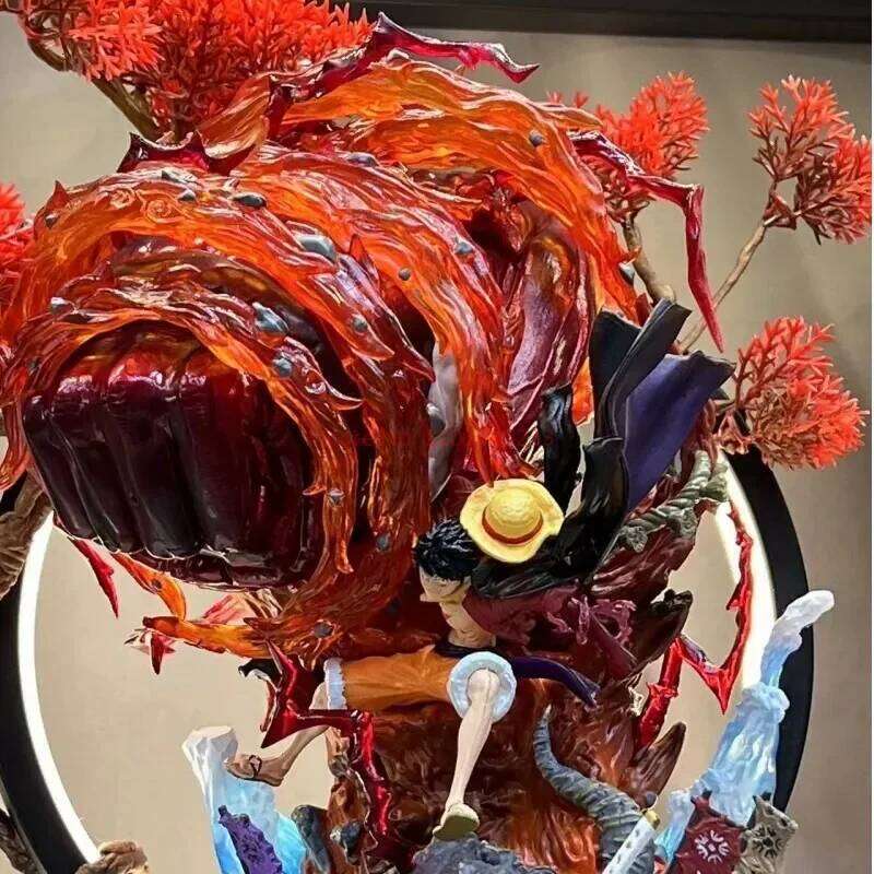 One Piece Gk Anime Figure Luffy With Led Toys Gear 3 Figurine Red Roc Pvc Statue Collectible Model Decoration Birthday Gift L260908 - view 5