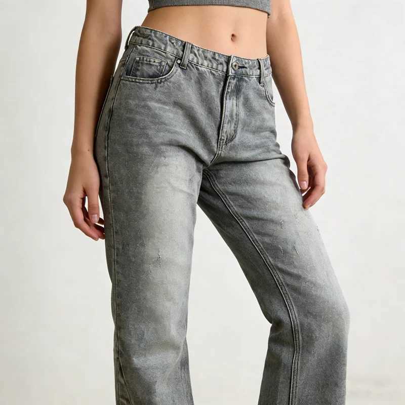 Harajuku Y2K New Washed Vintage Loose Jeans Women Street Hip Hop Joker Oversized Wide-leg Pants Unisex Casual Punk Mopping Jeans M260310