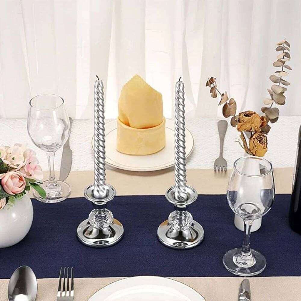 1PC Metal Crystal Candlestick Holder for Candle Light Dinner Table Birthday Wedding Party Home Tabletop Decoration H260310