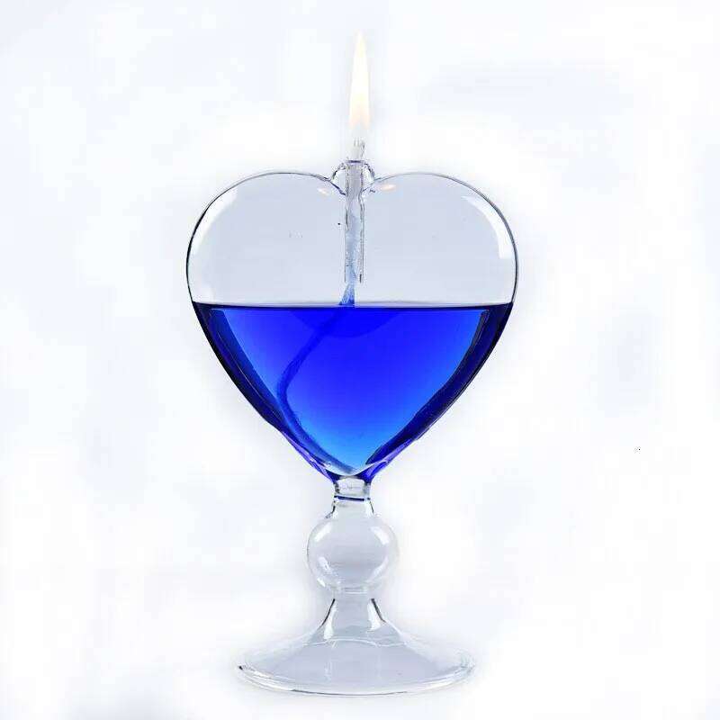 Oil Lamp Home Creative Hand-Made Heat-Resistant European Love Glass Candlestick or Wedding Decoration H260310