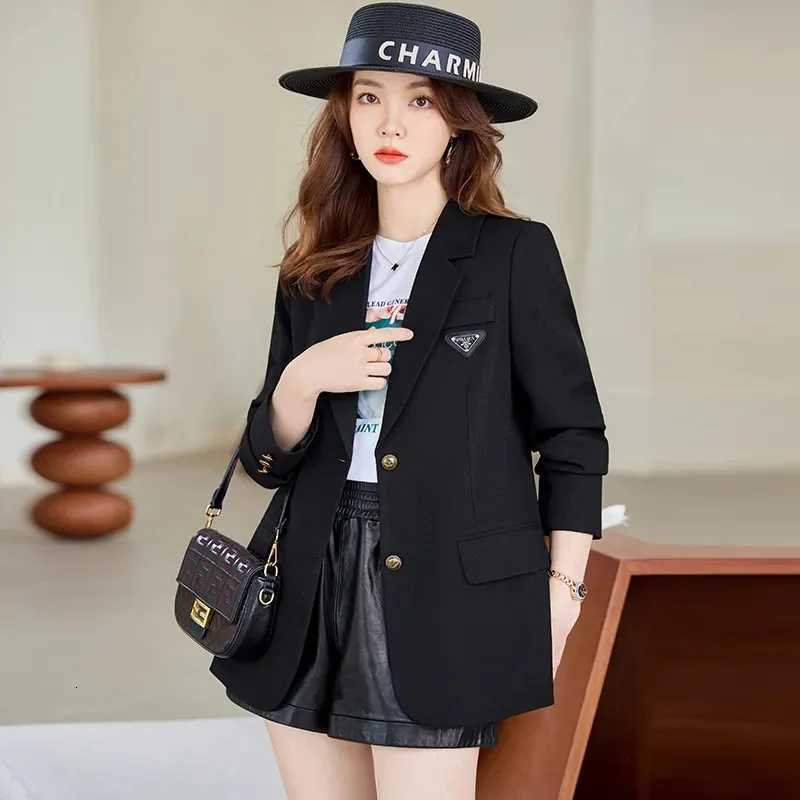 Blazer Jacket Female Spring Autumn 2025 New Casual Fashion Suit Coat Womens Textured Senior Overwear Popular This Year OutcoatT260310