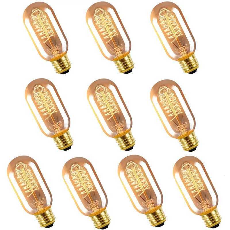 10pcs Antique Tubular light 40W E27 T45 Retro Dimmable Decorative Incandescent Vintage Edison Light Bulb Filament 220V 240V H260310