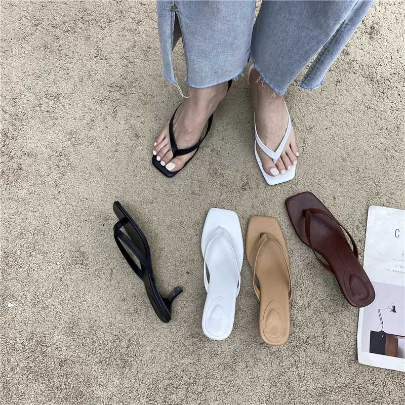 Bailamos 2021 Women Beach Flip Flop Shoes Ladies Elegant Summer Slipper Low Heel Slides Outsides Slipper New Sandals K260311