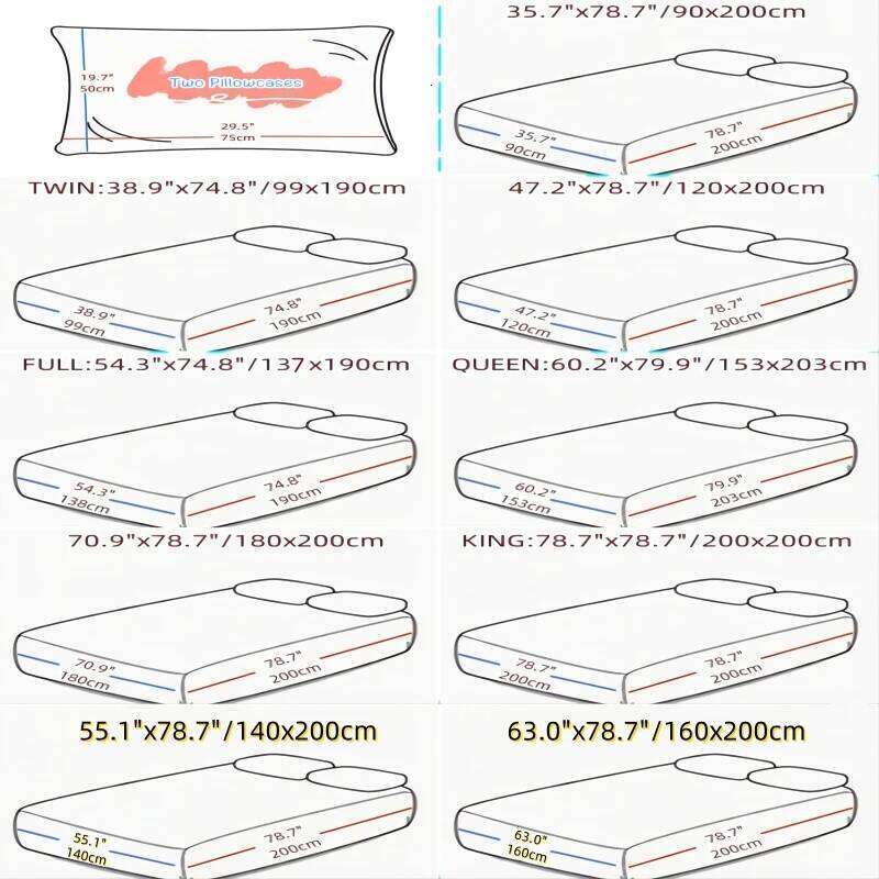 Kuup Polyester Queen Size Bedding Set - 3pcs Solid Color Fitted Sheet & Pillowcases Elastic Band Mattress Cover Included H260311 - view 4