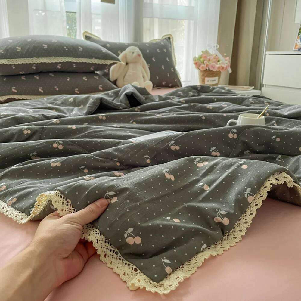 Printed Floral Four Piece Suitable for Bedroom Bedding Set Summer Quilt Bed Sheet With Pillowcases Home Textile H260311
