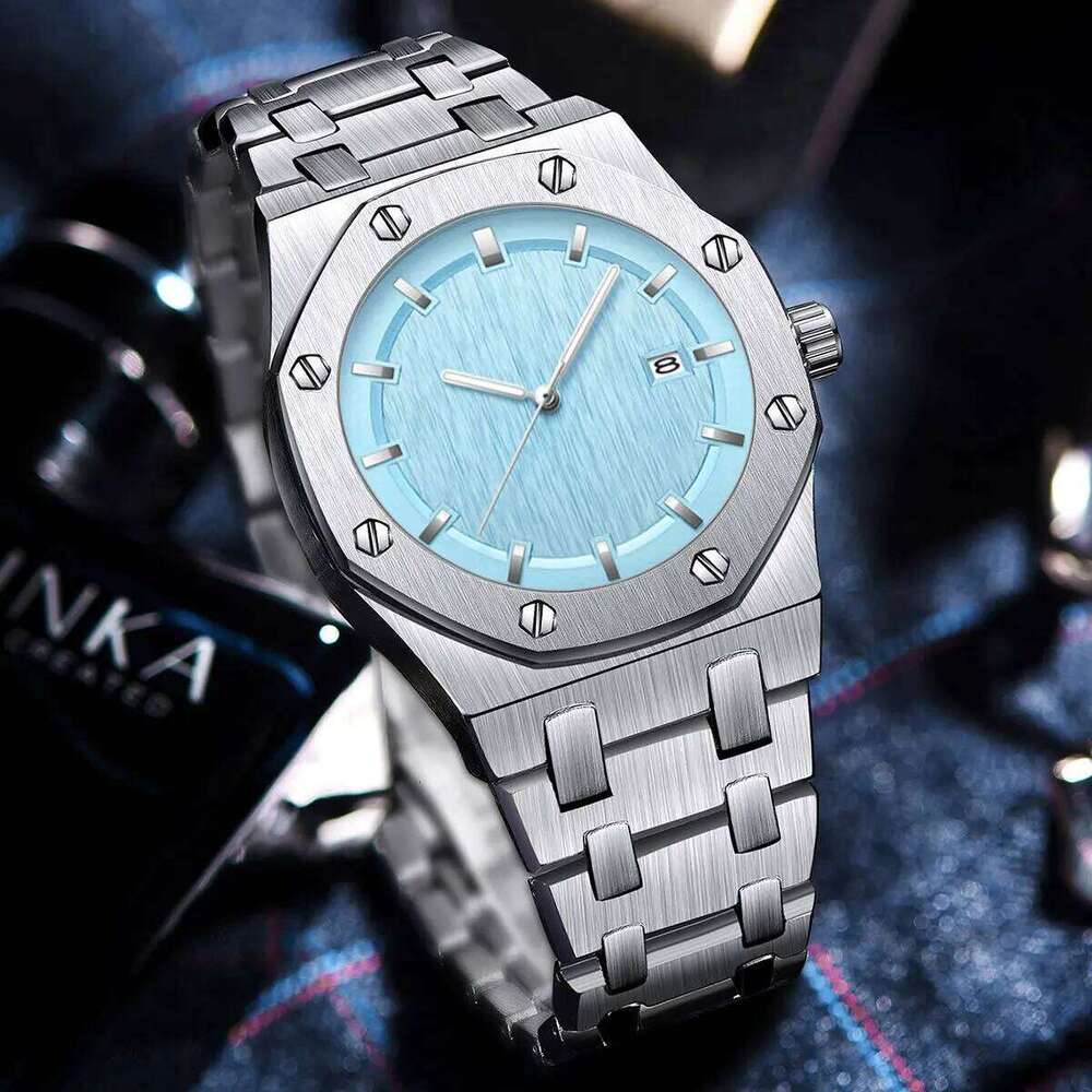 PINTIME Men's Original Quartz Bark Texture Dial Top Watches 24 Hour Waterproof reloj Casual Men Wristwatch