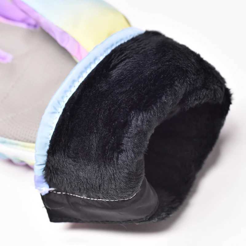 Ski gloves winter plus velvet warm gloves zipper windproof coldproof cute five-finger cycling gloves M260311