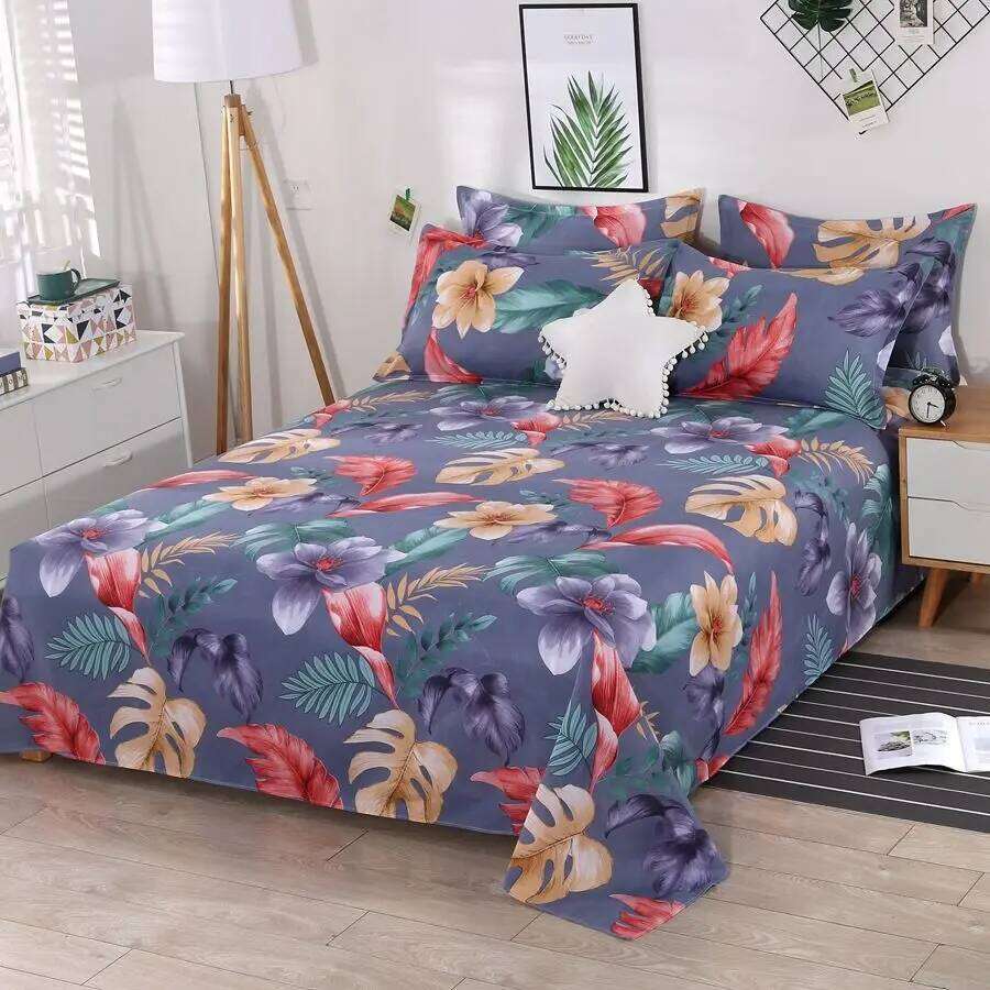 3pcs/Set Home Textile with Pillowcases Cotton Material Lovers Room Bedding Flat Bed Sheet Set H260311