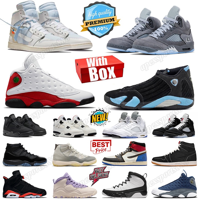 4s 11s 5s 1s Designer Basketball Shoes With Box Womens Mens Wolf Grey Gamma Blue Black Cat Chicago 13 Alaska University Blue 14 Flight Club Outdoor Sports Sneakers 36-47