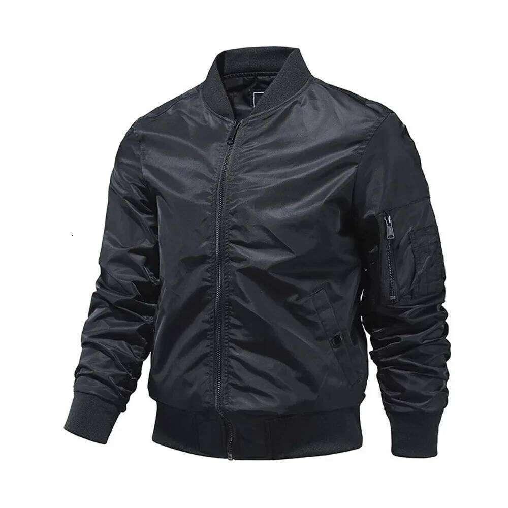 Spring Summer Bomber Jacket Solid Color Fashion Baseball New In Outerwears Jackets for Men S-5XL 26H0311