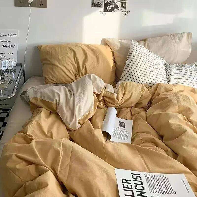 Nordic Princess Pink Bedding Set Girls Adults Twin Full Queen Size Flat Sheet Duvet Cover Pillowcases Solid Color Bed Linen H260311 - view 4