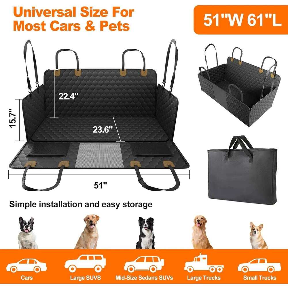 Waterproof Travel Accessories Foldable Dog Pet Safety Hammock Trunk Mat Car Rear Back Seat Protector 26Y0310