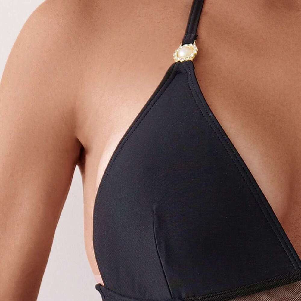 2024 New European and American Cross-Border Two-Piece Bikini Slim-Fit Sexy Mesh Patchwork Women's Swimwear