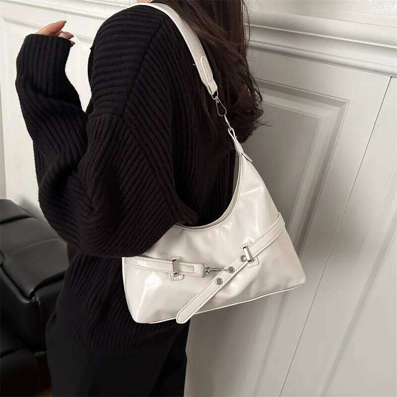 Vintage Belt Design Women Pu Shoulder Underarm Bags Large Capacity Ladies Crossbody Bag Tote Simple Versatile Female Handbags XJ260311