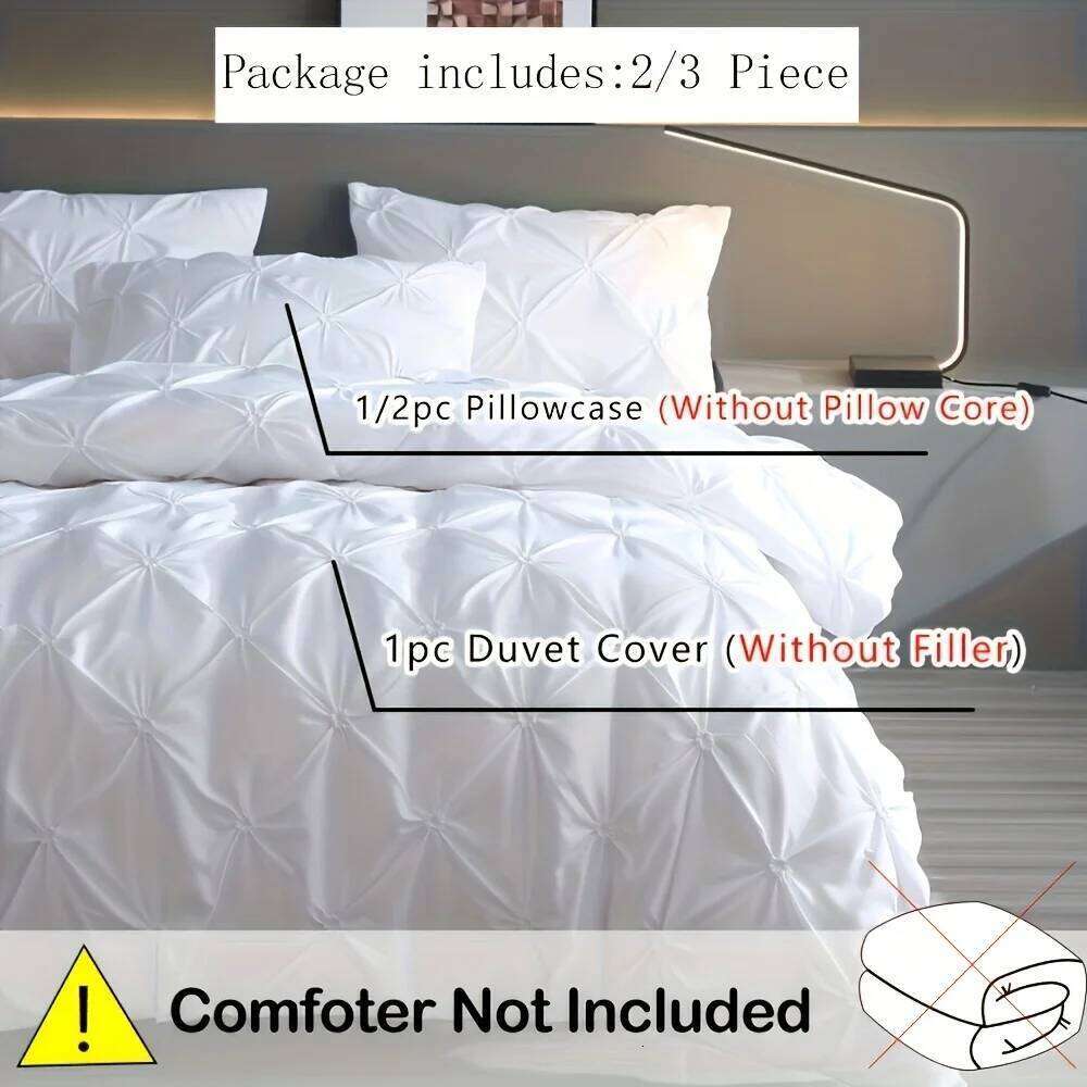 2/3 pieces of fashionable, simple and versatile solid color jacquard patterned quilt cover three-piece set, suitable for bedroom H260311