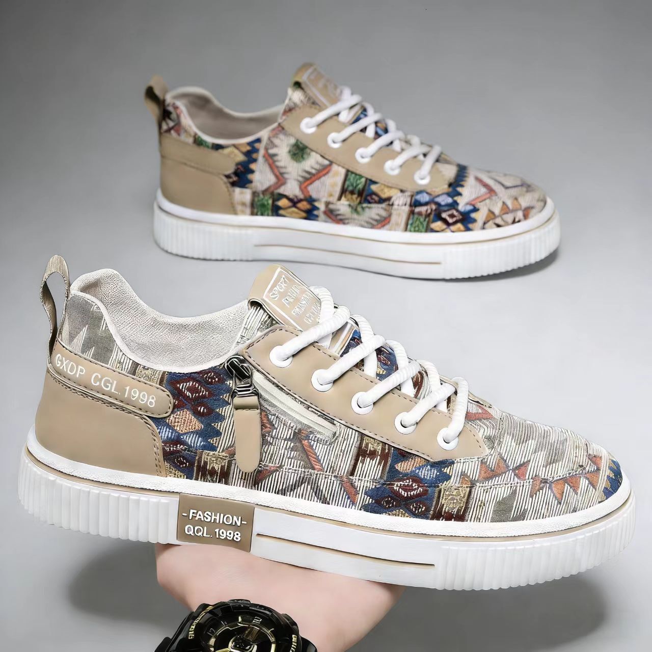 2026 Printed Canvas Men's Sport Shoes - Spring Breathable Fashion Design - Casual Sports Shoes - Men's Lightweight And Soft Sole - Casual Sh