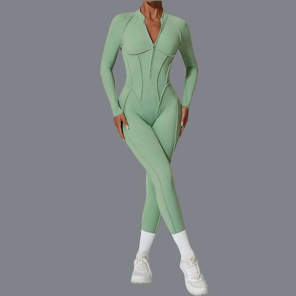 Women's tracksuit Gym Workout Sports clothes outfit zipper Jumpsuit Yoga Fitness overalls Set open Bodysuits suit for women 26H0311