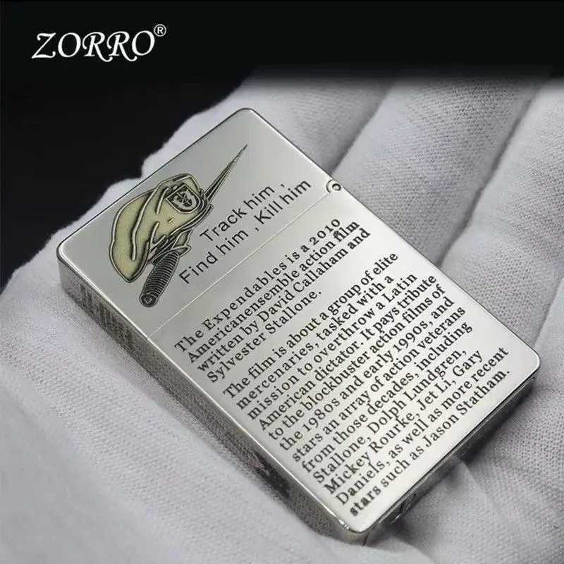 ZL8 Copper Ultra-thin Kerosene Lighter Constantine Pattern Personalized Engraving Grinding Wheel Lighter N260311