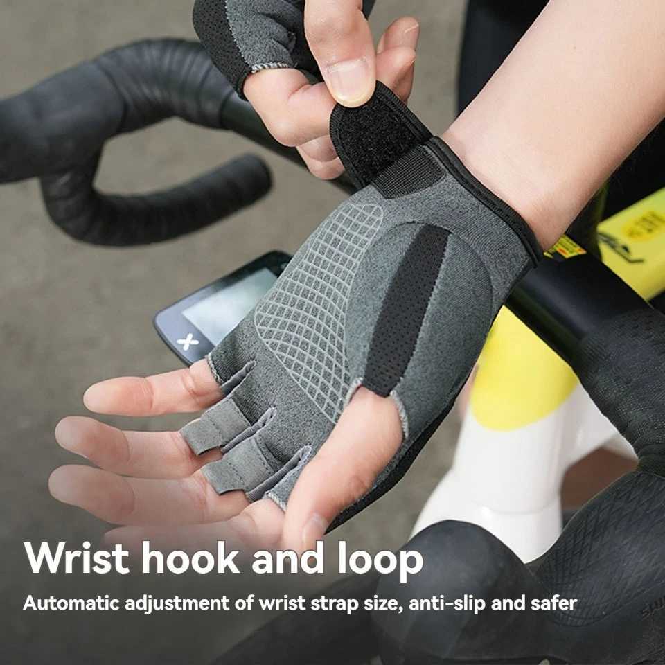 Cycling Sport Half Finger Gloves Breathable Anti slip MTB Bike Gloves Sweat Absorbing Elastic Fitness Training Gym Outdoor Glove M260311