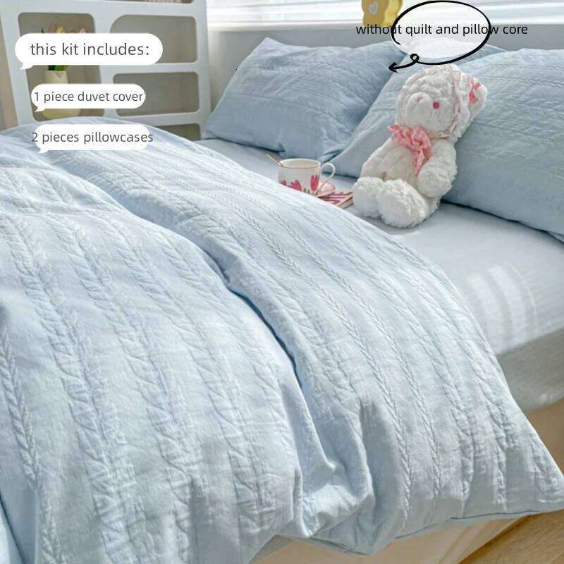 3pcs Jacruard Duvet Set 1*Duvet Cover + 2*Pillowcase, Without Core, pure color Bedding Set, Soft Comfortable H260311