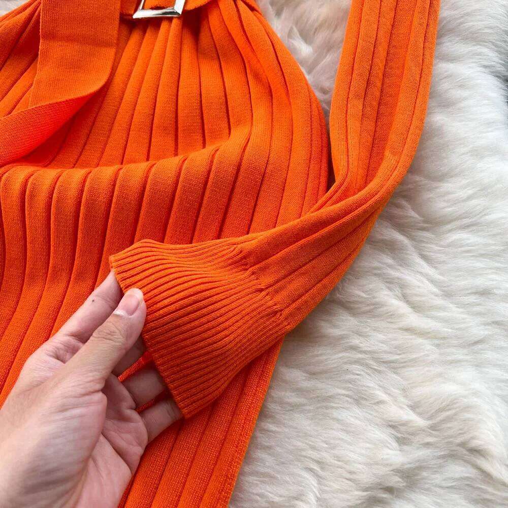 Green Winter Turtleneck Sexy Women Dress Autumn Long Sleeve Skinny Maxi Boydcon Casual knitted Sweater With Belt Party Club Z260311