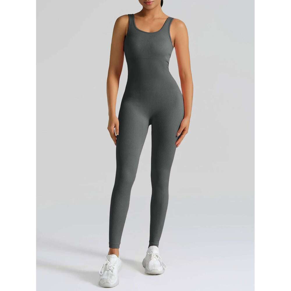 High Waisted Butt Lifting Yoga Jumpsuit for Women, Peach Booty Sculpting Seamless One Piece Workout Bodysuit, Gym Romper fitness 26H0311