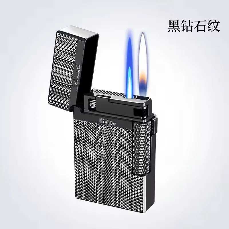 Metal Windproof Cigar Cigarette Lighter Jet Torch Gas Two Types Flames Unusual Lighters Smoking Accessory Butane Gadgets for Men N2603111