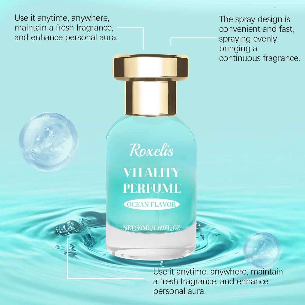 Roxelis 50ml Fresh Ocean Vitality Long Lasting Scent Pheromone to Attract Romantic Dating Flirting Glamour Perfume Spray Z260311