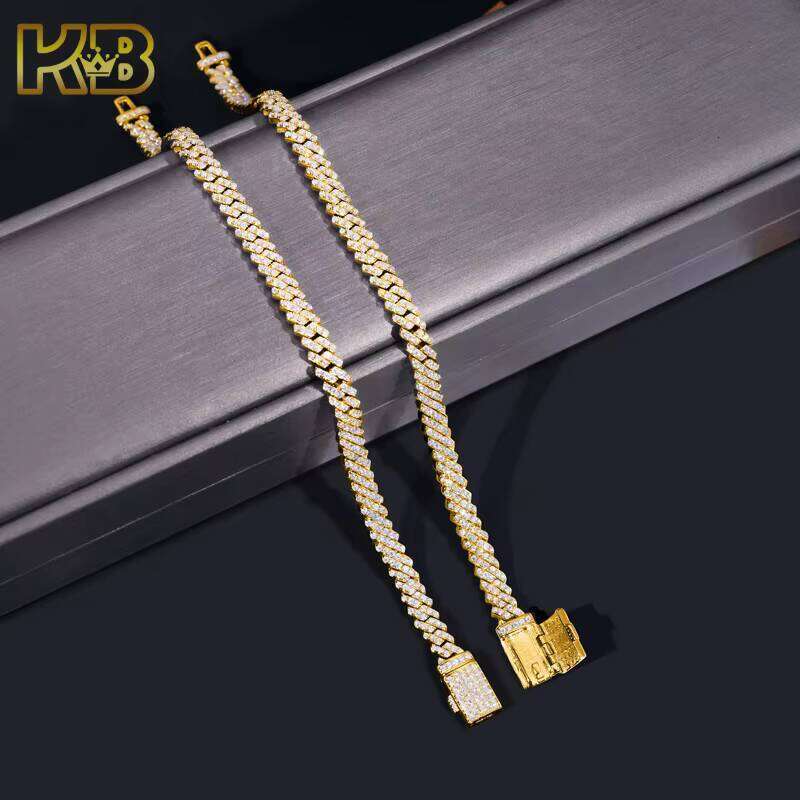 5mm Pure Sier Hiphop Moissanite Cuban Necklace for Men and Women Durable Hypoallergenic Jewelry 123