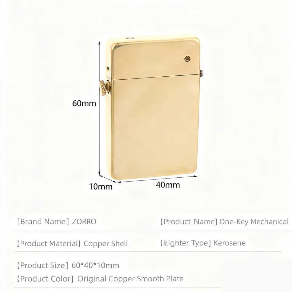 vintage Style Metal Lighter White Nickel Windproof Liquid Oil Lighter with Spring Action Gift for Men N260311