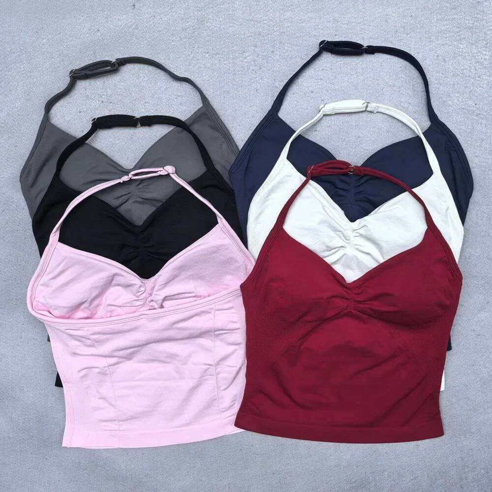 2 Pieces Women Yoga Set Seamless Adjustable Strappy Tank Top Scrunch Sports Shorts Gym Clothes Woman Summer Workout Outfits 26H0311