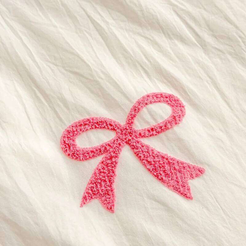 3 Piece Sheet Pink Bowknot Embroidery Duvet Cover Set, Comfortable Bedding Set Bedspread for All Seasons H260311
